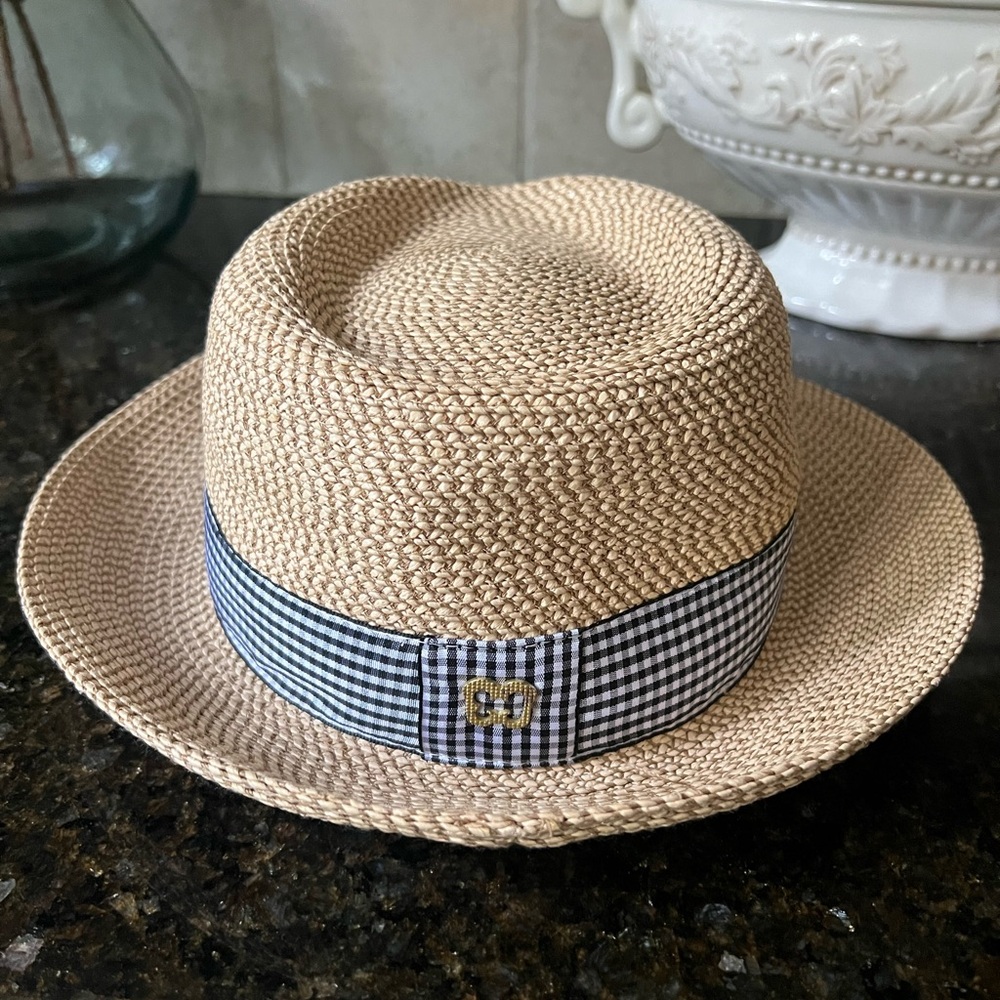 Eric Javits Fedora Hat with Checkered Band - Picture 2 of 7